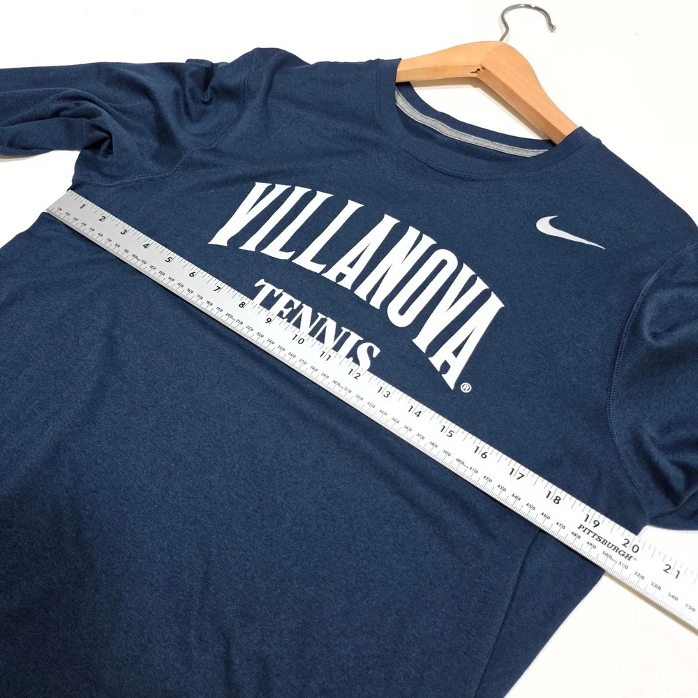 Nike Villanova Tennis Shirt Mens M Navy Blue Dri-FIT Long Sleeve Big East NCAA